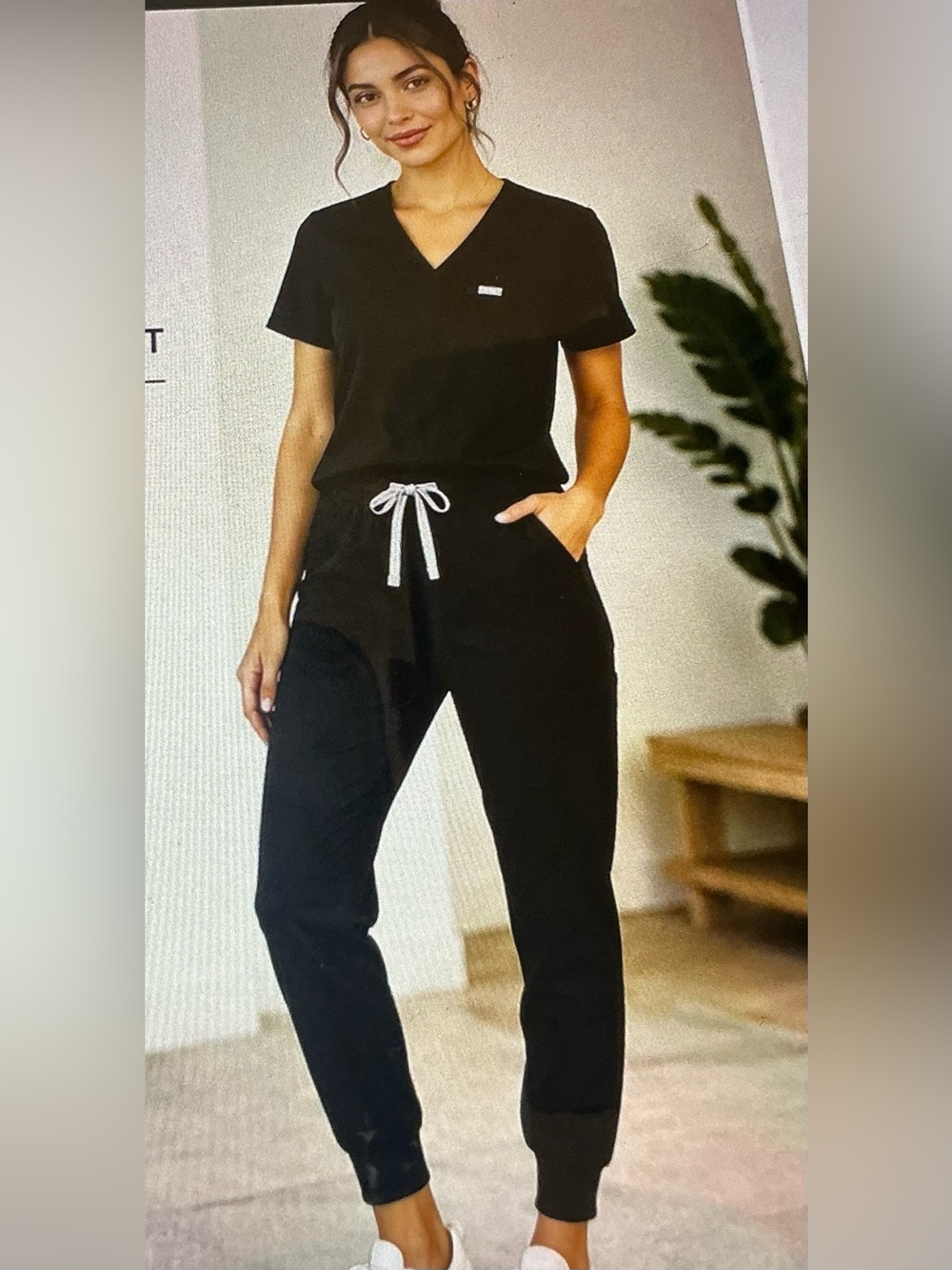 FIGS TECHNICAL COLLECTION 2-PIECE SCRUB SET BLACK SIZE MEDIUM